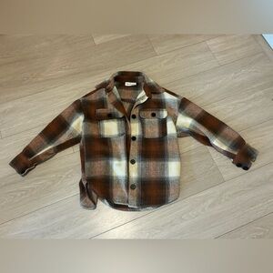 Little Mountain Vancouver Plaid Jacket in Brown and Cream